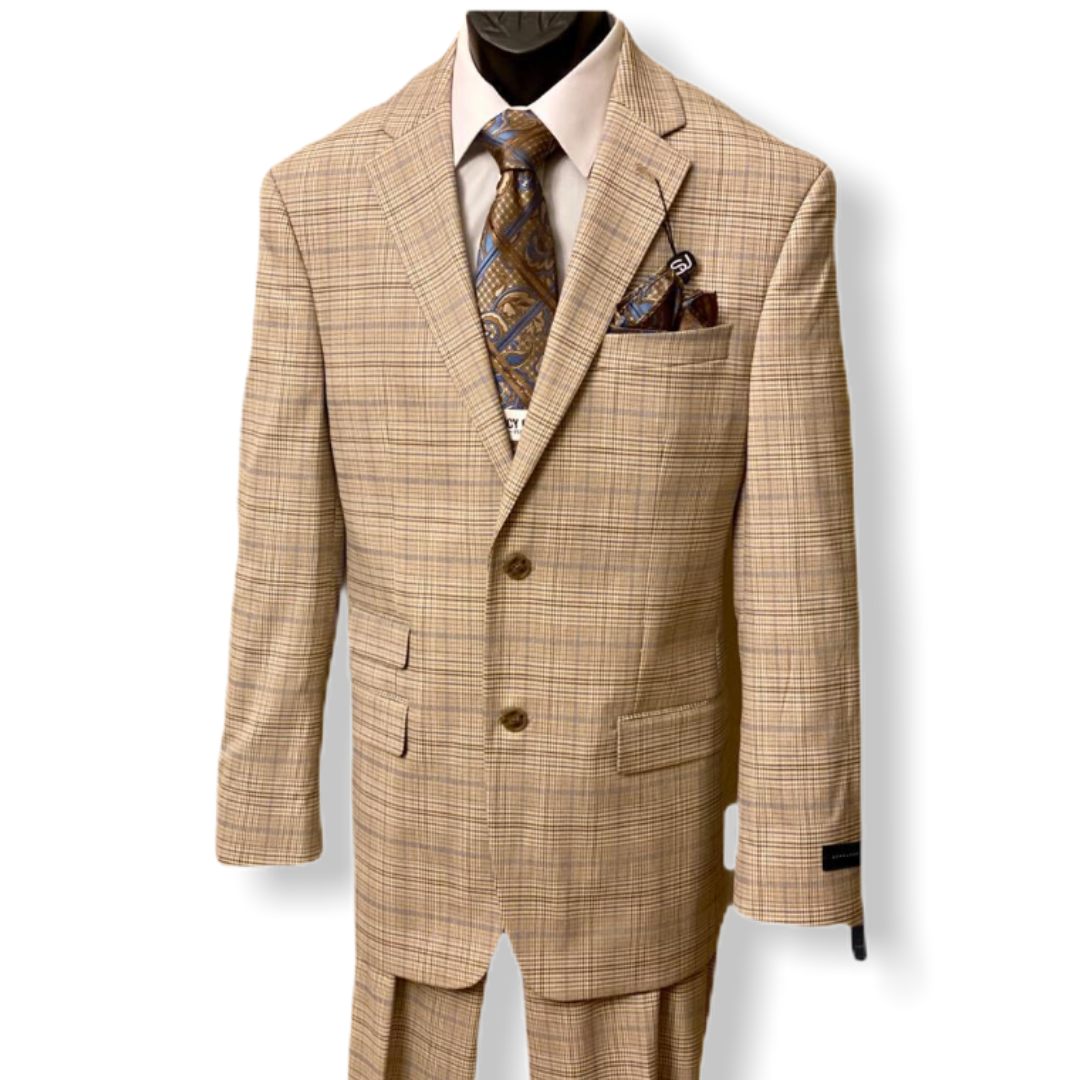 Sean John Plaid 2pc. Suit - On Time Fashions Tuscaloosa